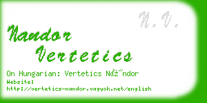 nandor vertetics business card